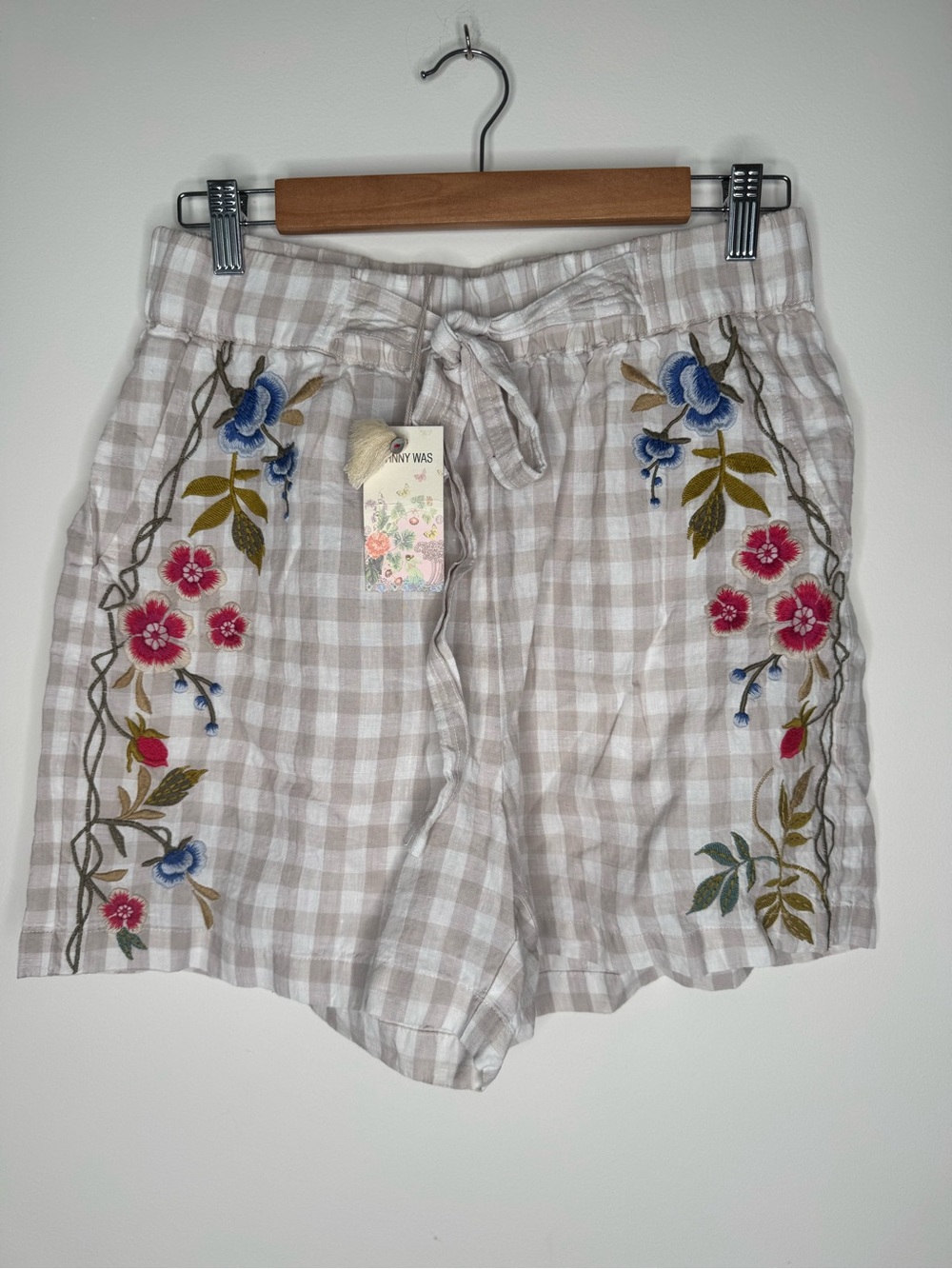 NWT ✨ JOHNNY WAS WORKSHOP Adele Trapunto Belted Shorts Sz Small